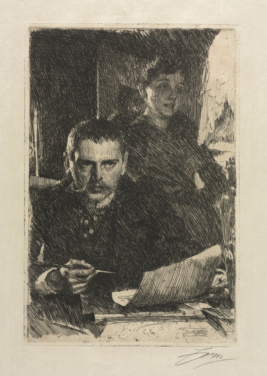 Taiteilija ja hänen vaimonsa tekijältä Anders Leonard Zorn
