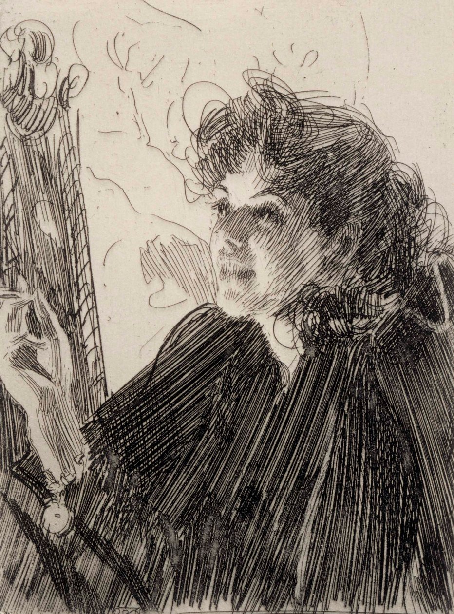 Tupakoiva nainen tekijältä Anders Zorn