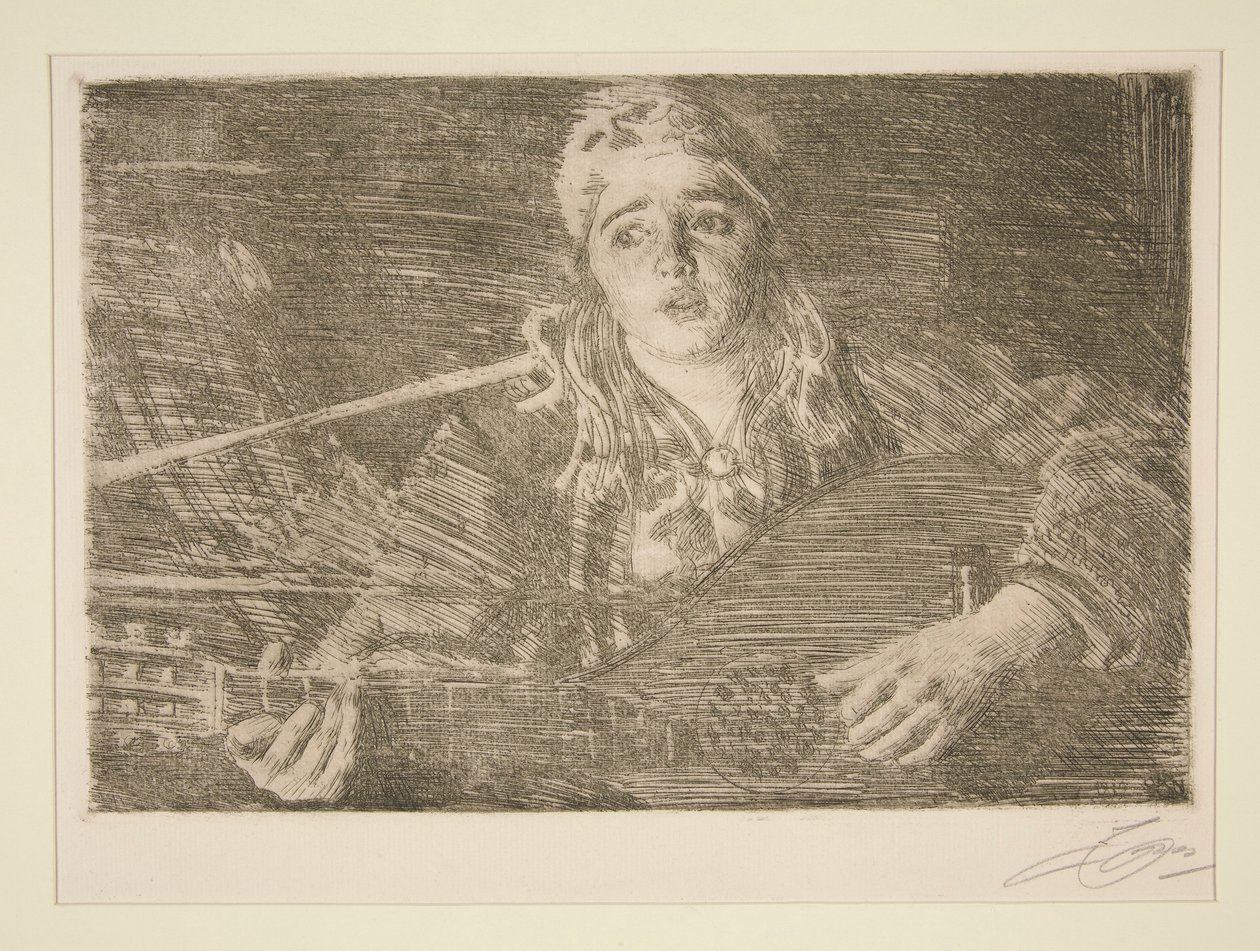 Nainen ruotsalaisen luutun kanssa tekijältä Anders Leonard Zorn