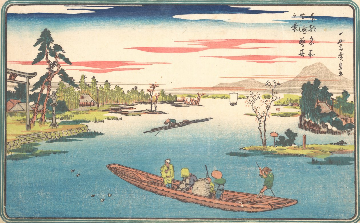 Näkymä myöhäiskeväästä Masakissa, 1831, 1831. tekijältä Ando Hiroshige