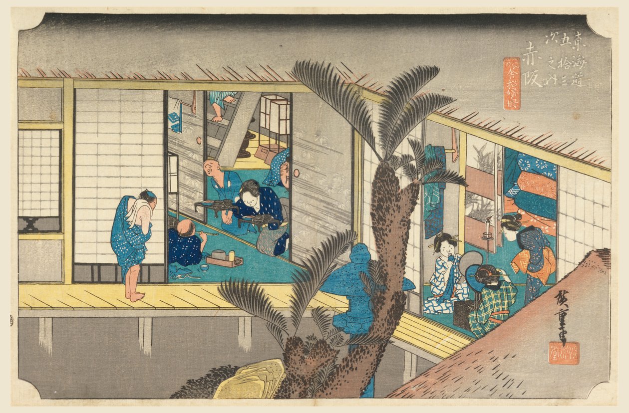 Akasaka, henkinen jäsen, Te fifty-three S tane s of Te urban alemman d tekijältä Ando Hiroshige