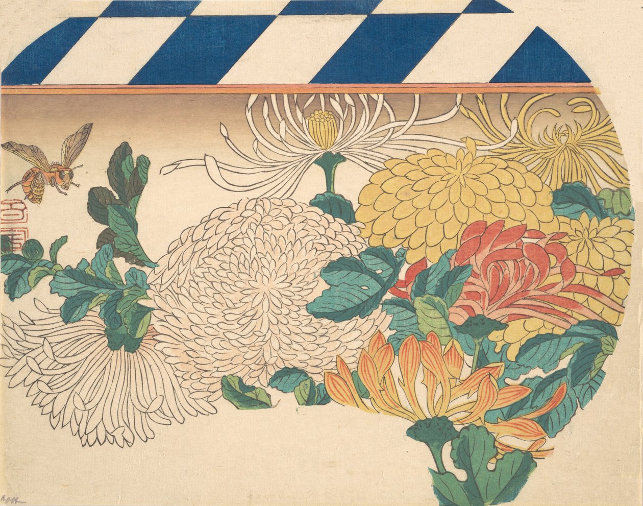 Viuhkamaiset krysanteemit, 1840-luku, 1840-luku. tekijältä Ando Hiroshige