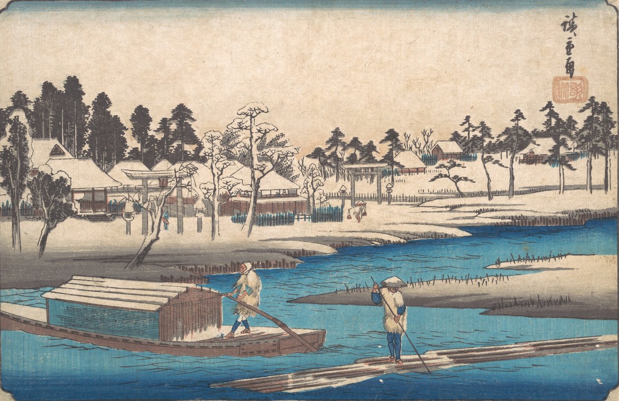 Selkeää säätä lumen jälkeen Massakissa. tekijältä Ando Hiroshige