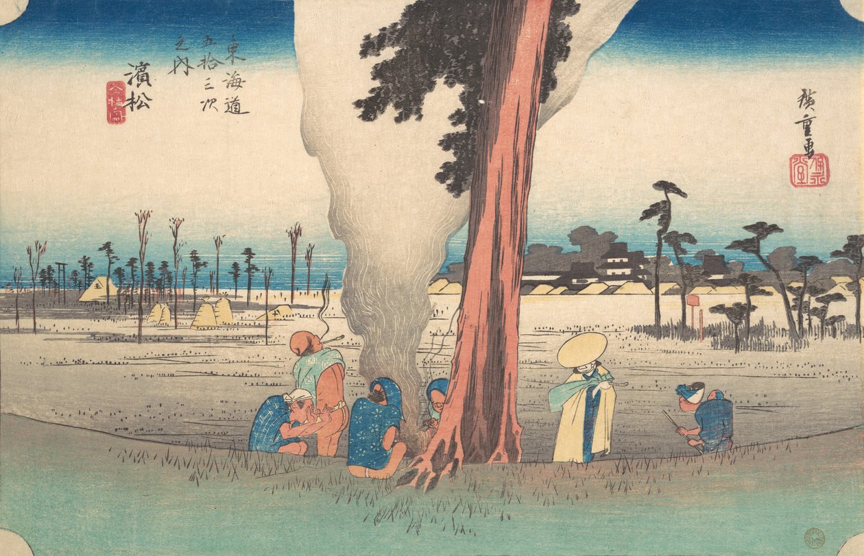 Hamamatsu, tämä kartta, ? 1834. , hyttynen. 1834. tekijältä Ando Hiroshige