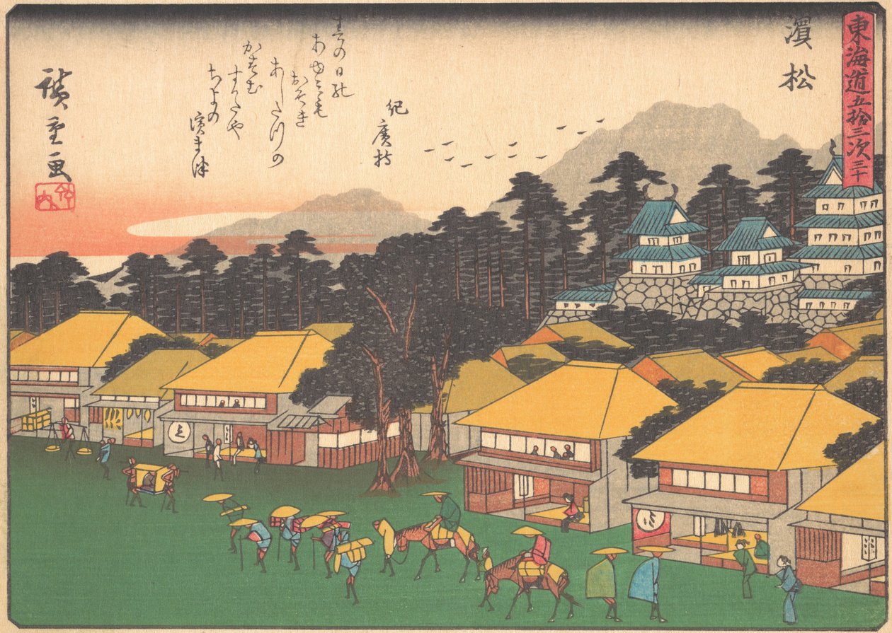 Hamamatsu, sarjasta The Fifty-three Stations of the Tokaido Road, 1900-luvun alku. tekijältä Ando Hiroshige