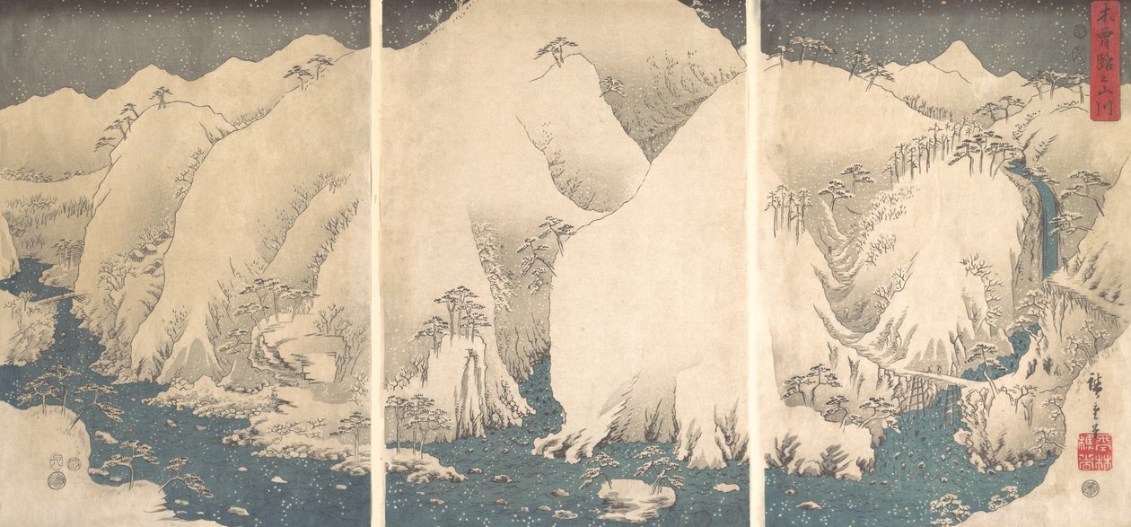 Kison rotko lumessa. tekijältä Ando Hiroshige