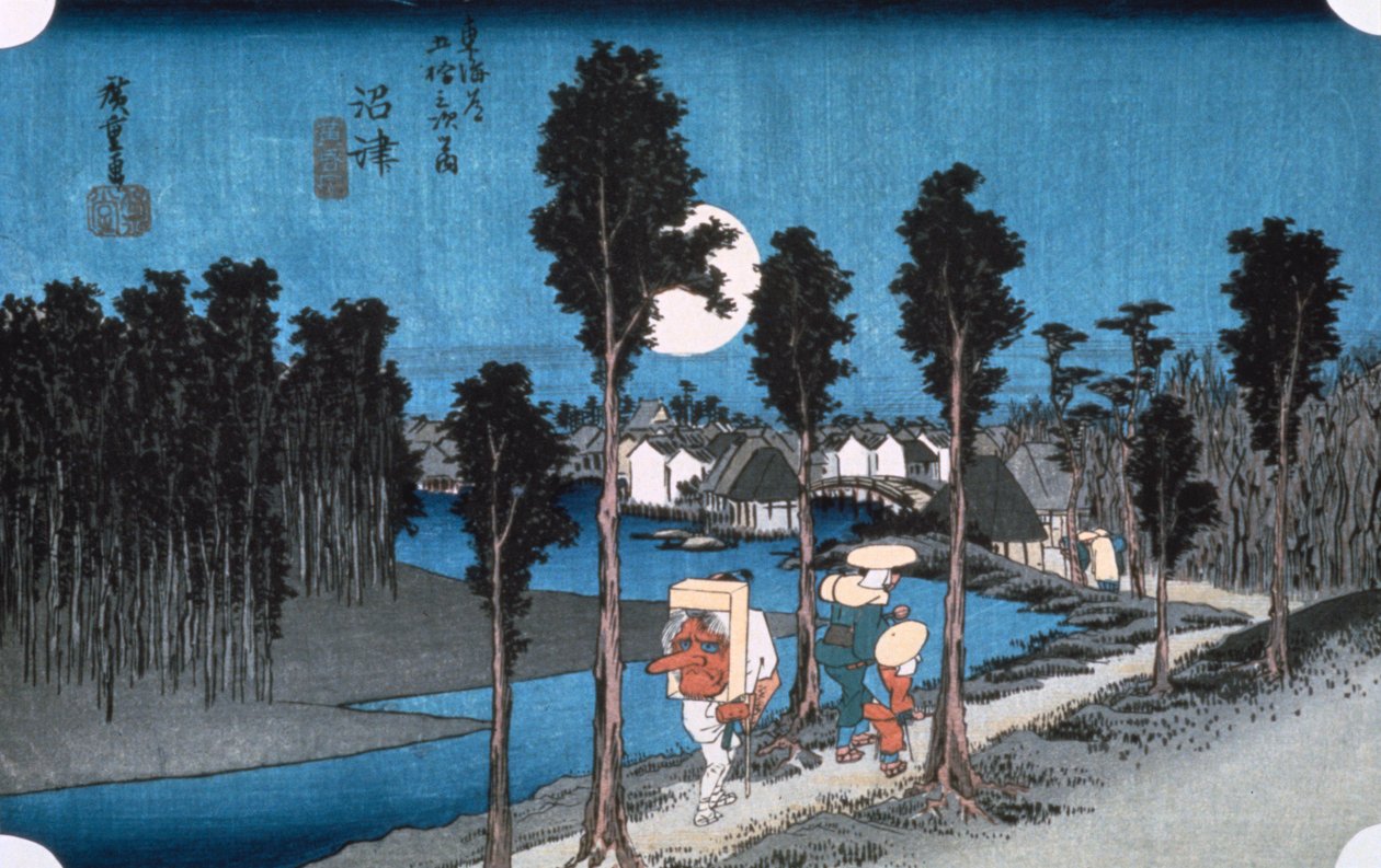 Kuu Numazussa, 53 Tokaidon asemalta, 1832. tekijältä Ando Hiroshige