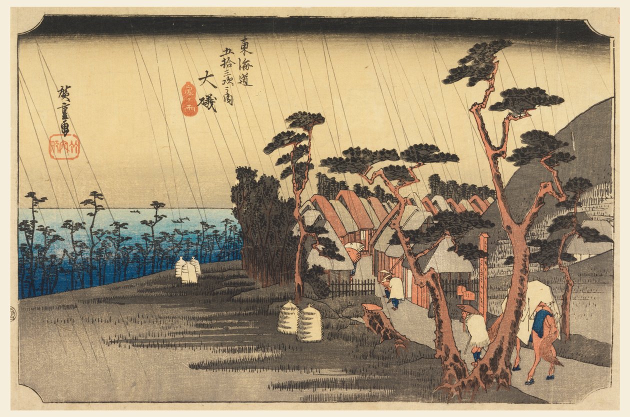 Toran linja (oiso ja lager rain) tekijältä Ando Hiroshige