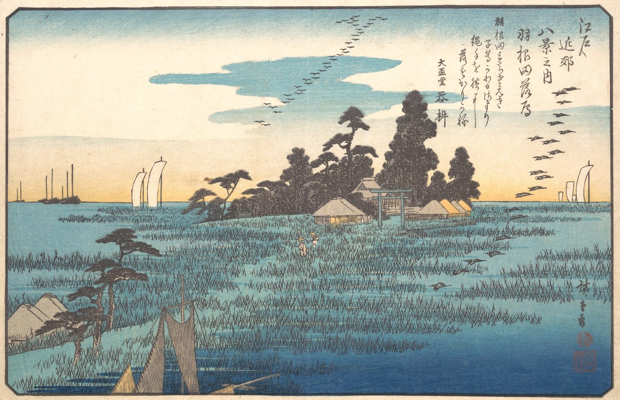 Villihanhet Hanedalla, 1800-luku. tekijältä Ando Hiroshige