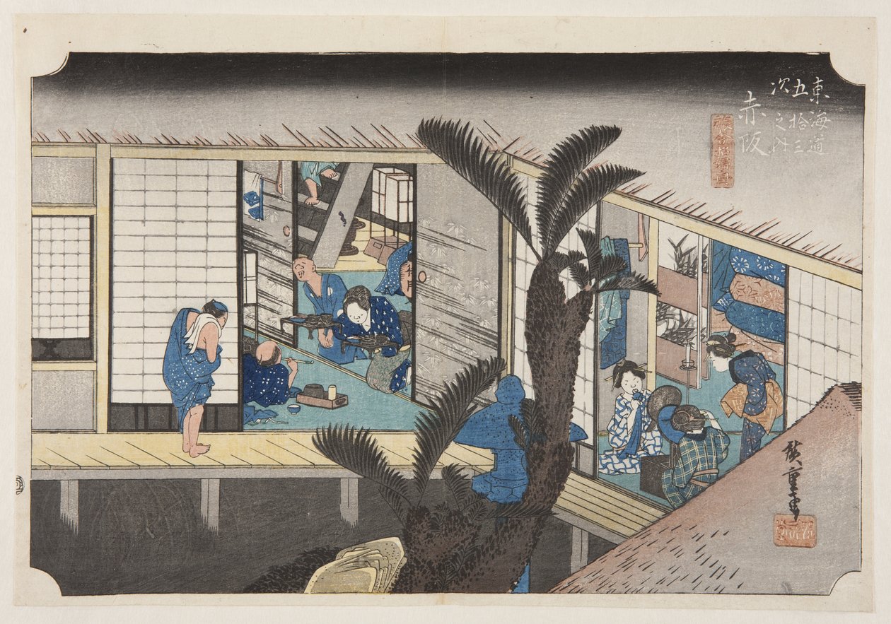 Akasaka: Inwith ser ゔ in g mai ds (Akasaka, Ryosha sh? tekijältä Ando or Utagawa Hiroshige