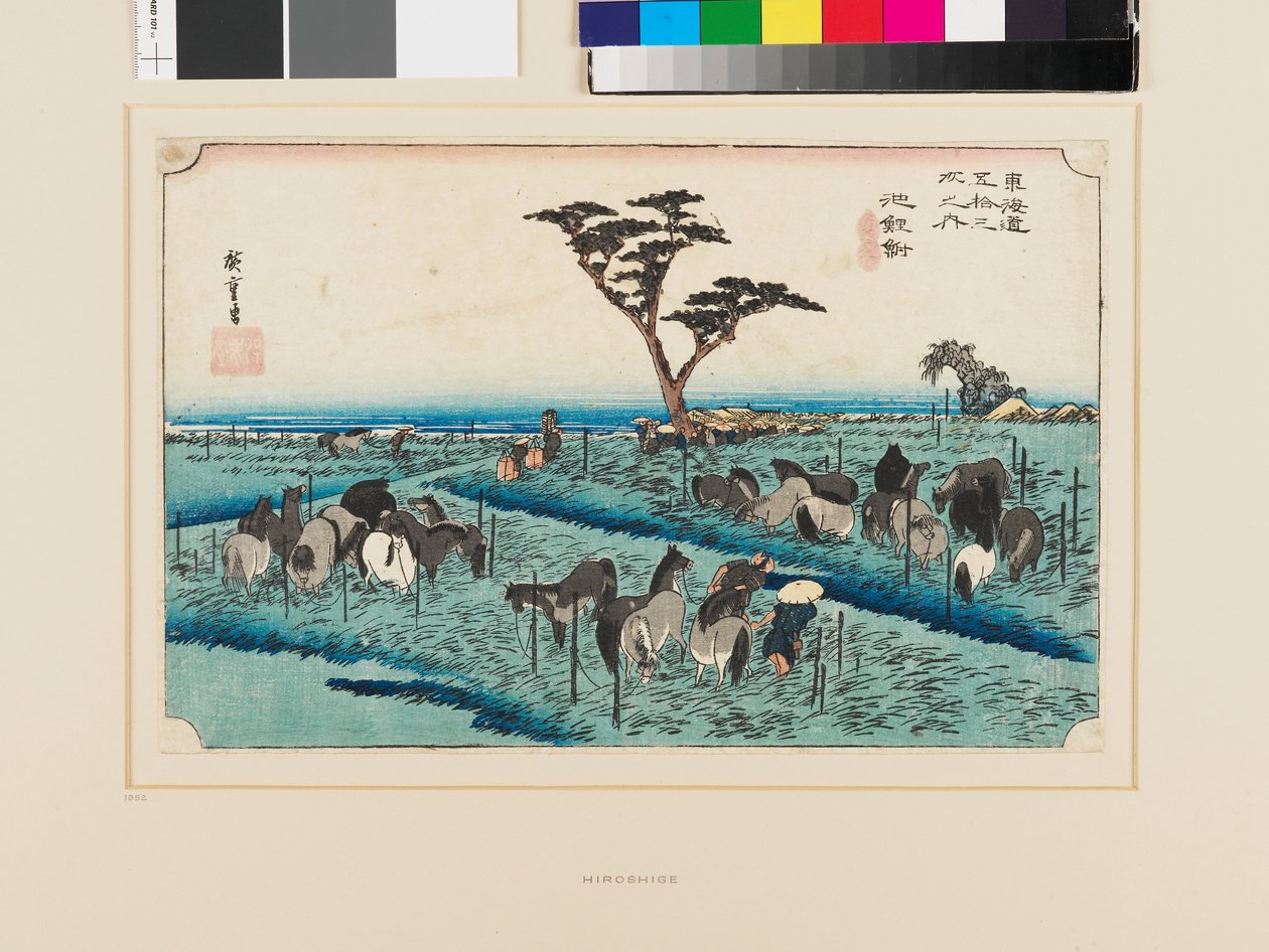 Chiryū: Chiryiry: Early Summer Horse Fair tekijältä Ando or Utagawa Hiroshige