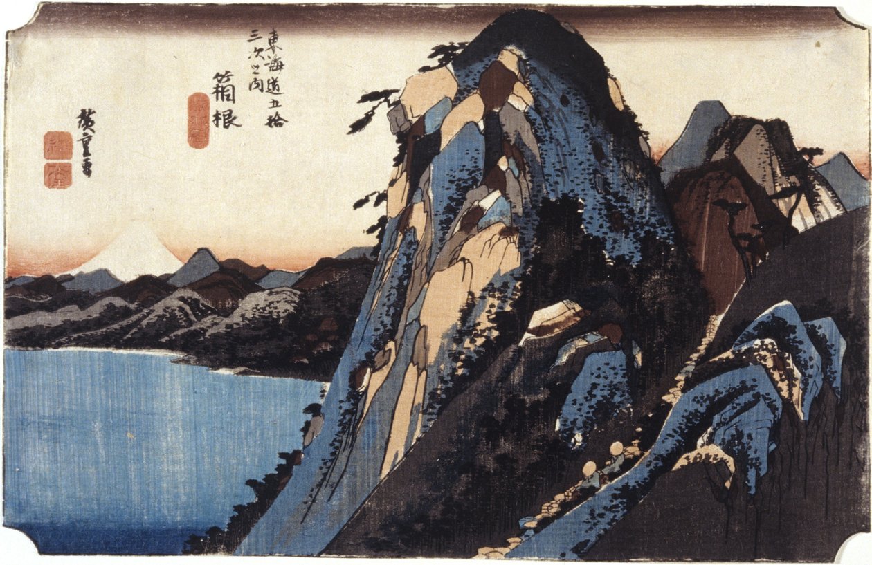 Hakone (värillinen puupainatus) tekijältä Ando or Utagawa Hiroshige