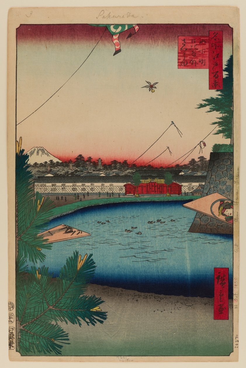 Hibiya ja Soto-Sakurada Yamashita-Cho:sta tekijältä Ando or Utagawa Hiroshige