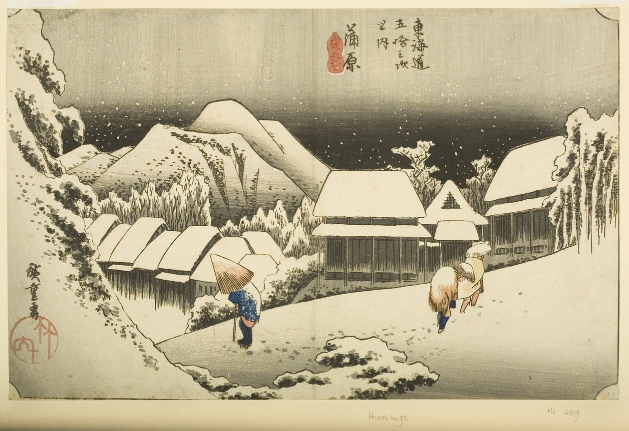 Kanbara: w of ght S (Kanbara, Yuki by) tekijältä Ando or Utagawa Hiroshige