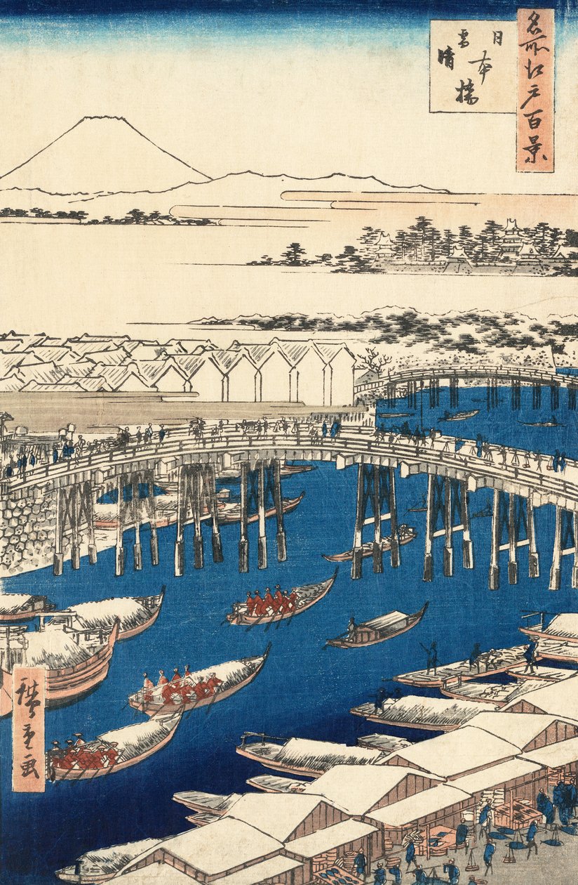 Nihonbashi, Cware Hayashi g Af hand r S w, kirjoittanut Utagawa Hiroshige tekijältä Ando or Utagawa Hiroshige