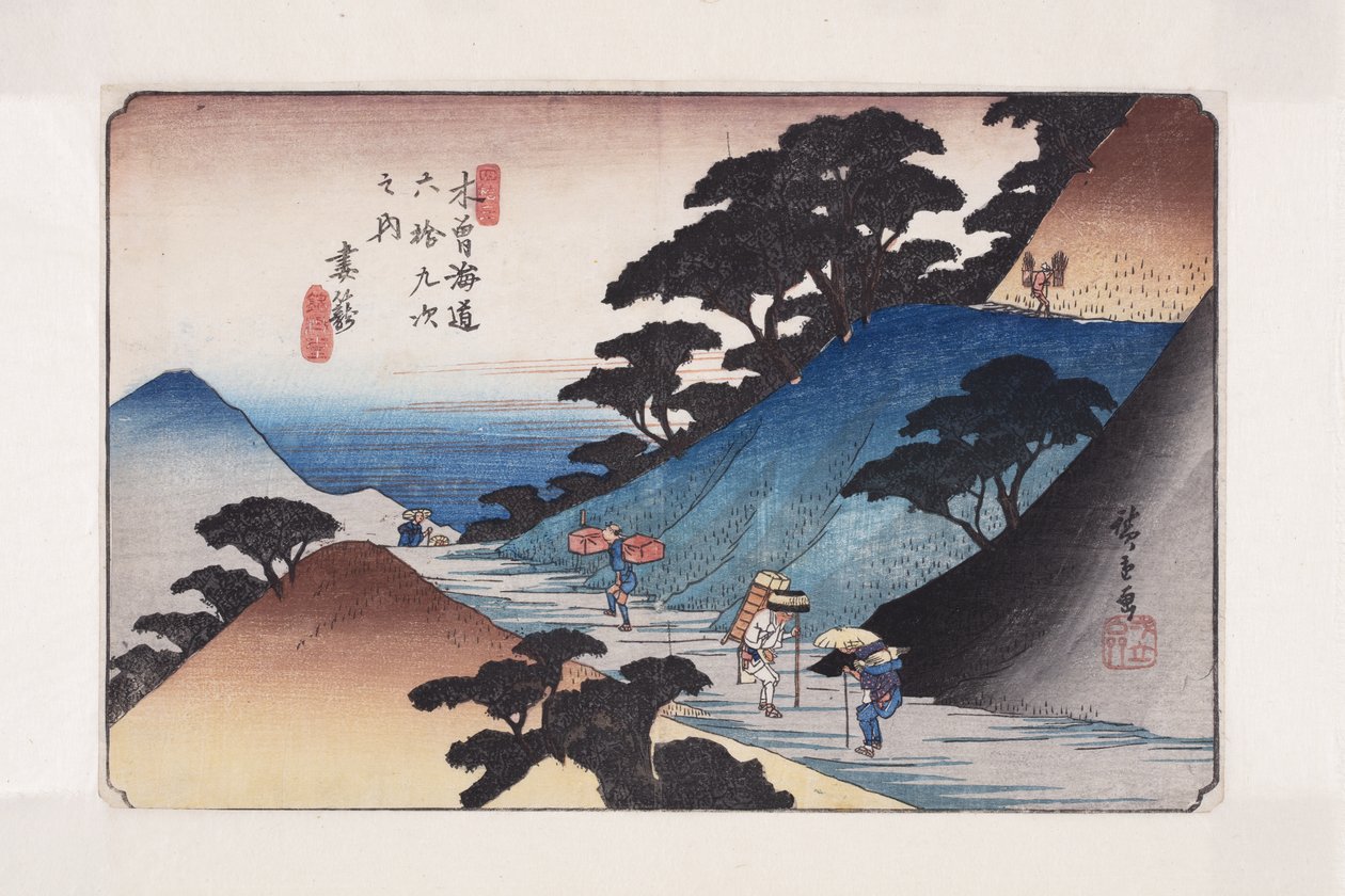 Nro 43, Tsumagome (värillinen puupalikkapainatus) tekijältä Ando or Utagawa Hiroshige