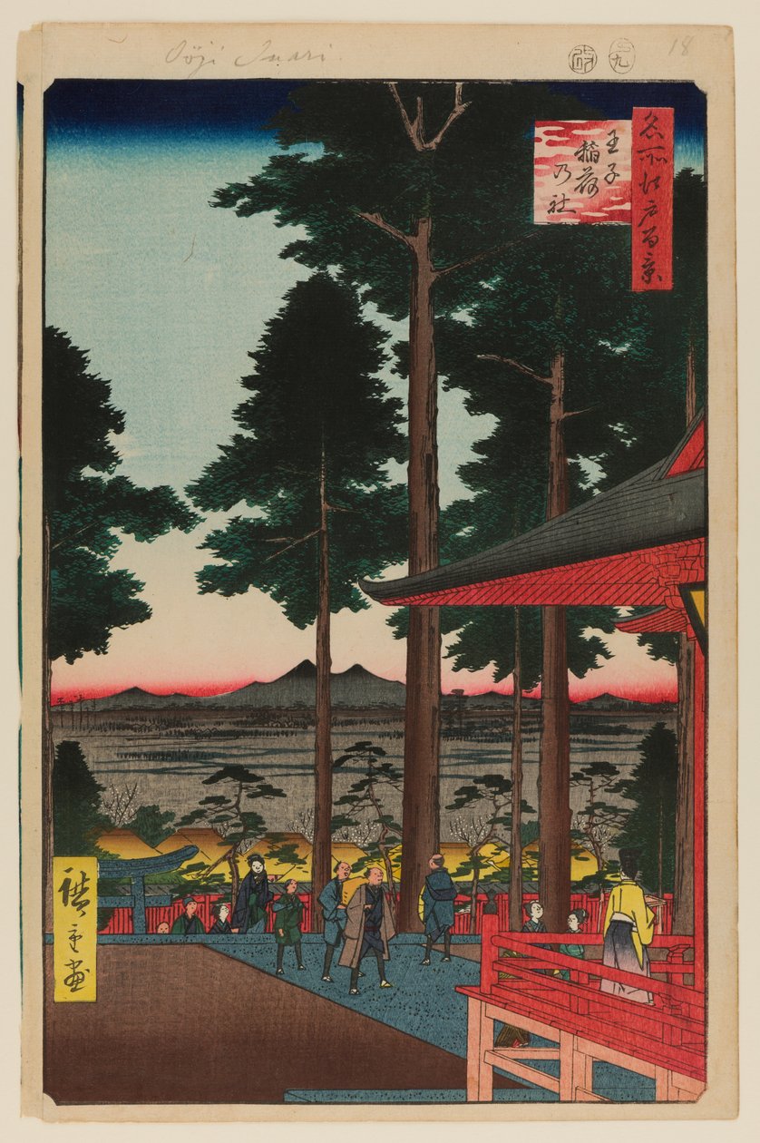 Oji Inarin pyhäkkö tekijältä Ando or Utagawa Hiroshige