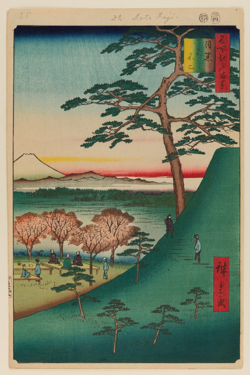 Alkuperäinen Fuji, Meguro tekijältä Ando or Utagawa Hiroshige
