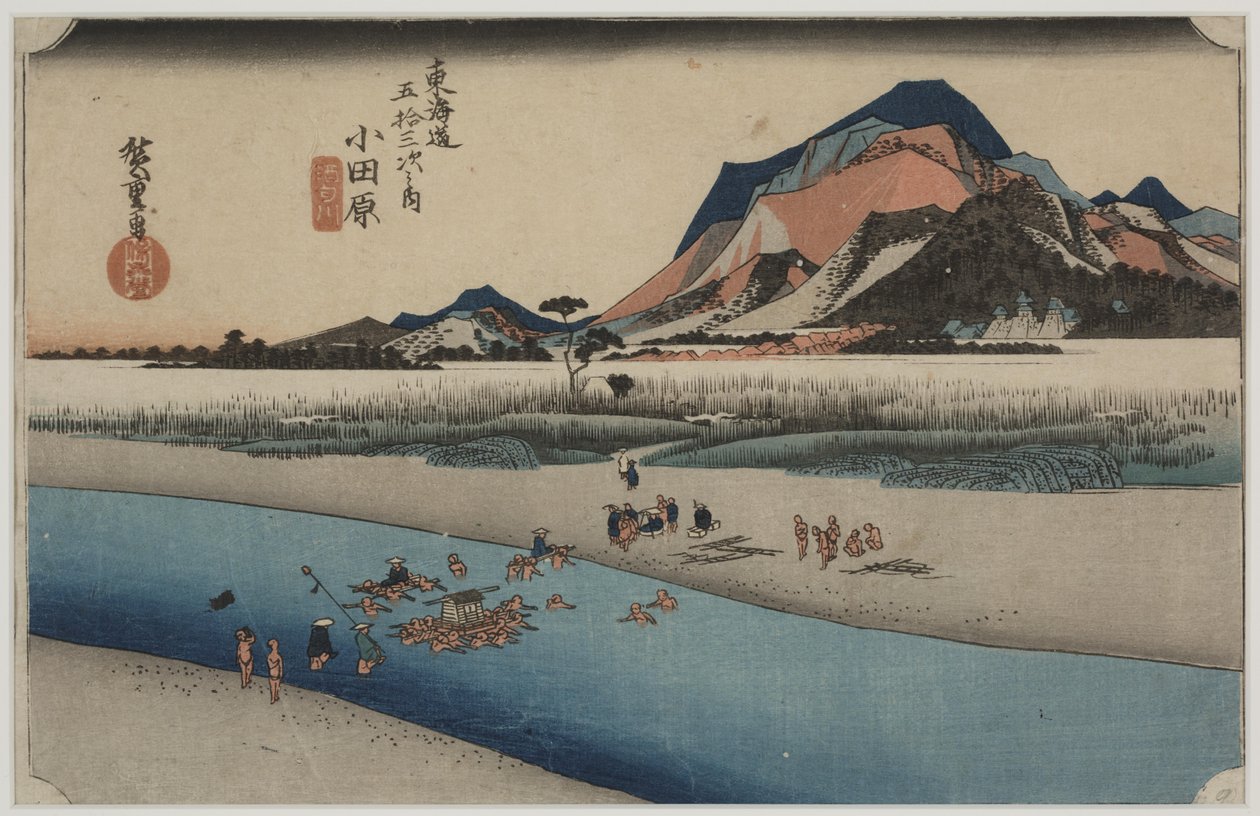 Sakawa-joki tekijältä Ando or Utagawa Hiroshige