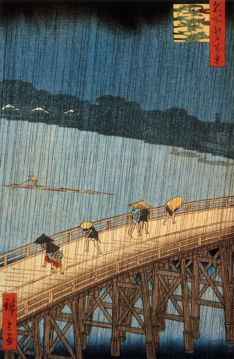 Sutden Shoer (Yuda City) Oto Chopsticks BRdge, Japani, Anto Hiroshigen Sono G Loving tekijältä Ando or Utagawa Hiroshige