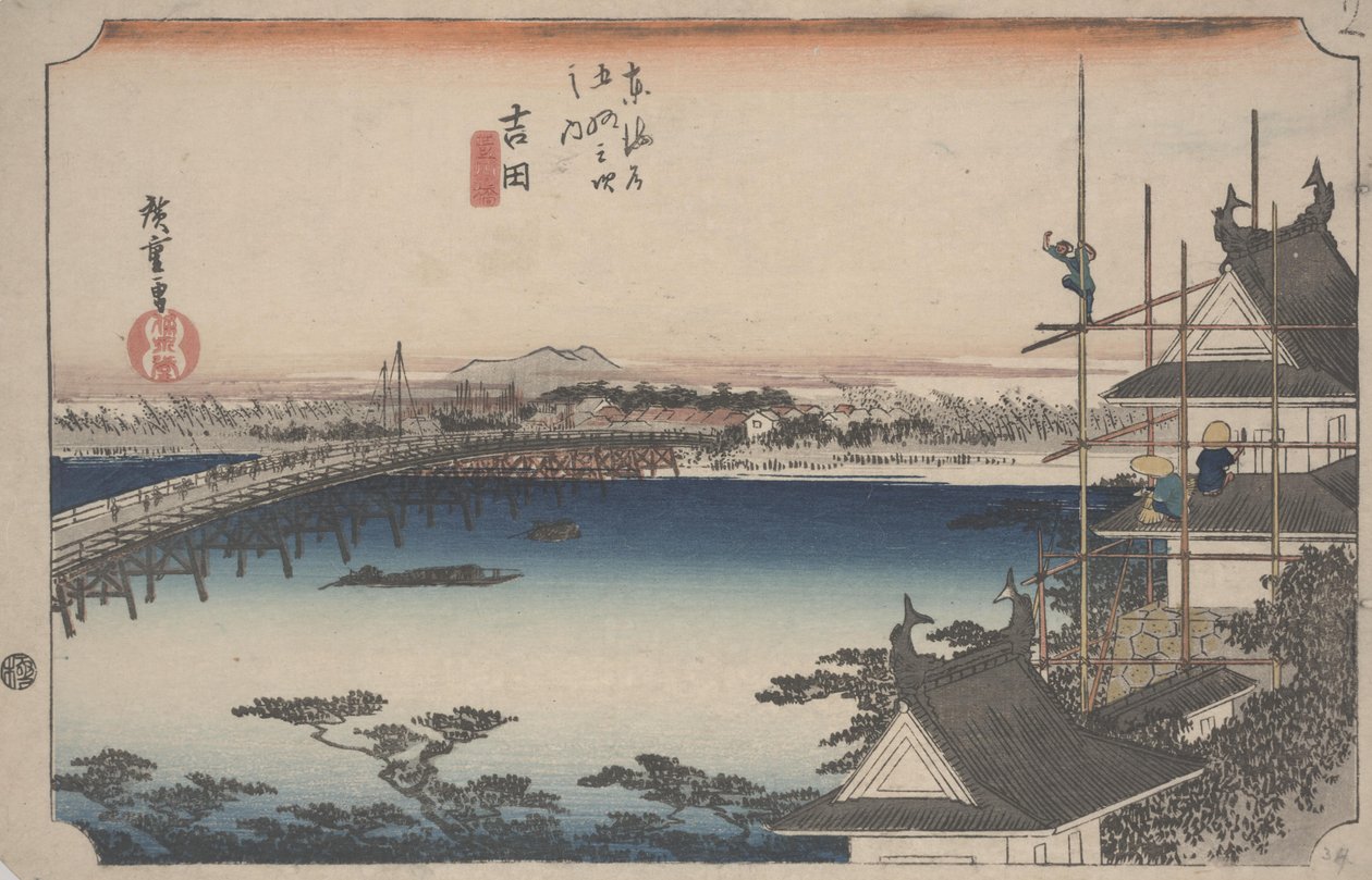Toyokawa B Ridge tekijältä Ando or Utagawa Hiroshige