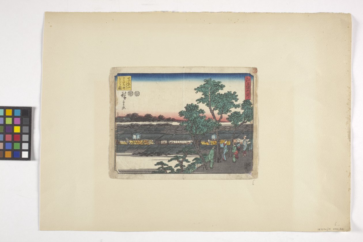 Näkymä Saruwakachosta Matsuchiyamasta (väripuupiirros) tekijältä Ando or Utagawa Hiroshige
