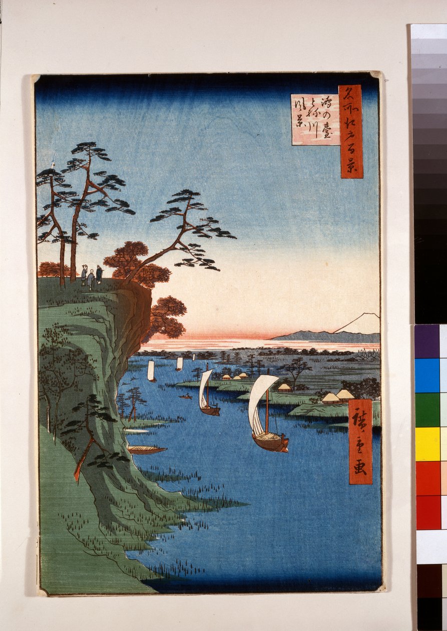 Näkymä Konodaihin ja Tone-joelle tekijältä Ando or Utagawa Hiroshige