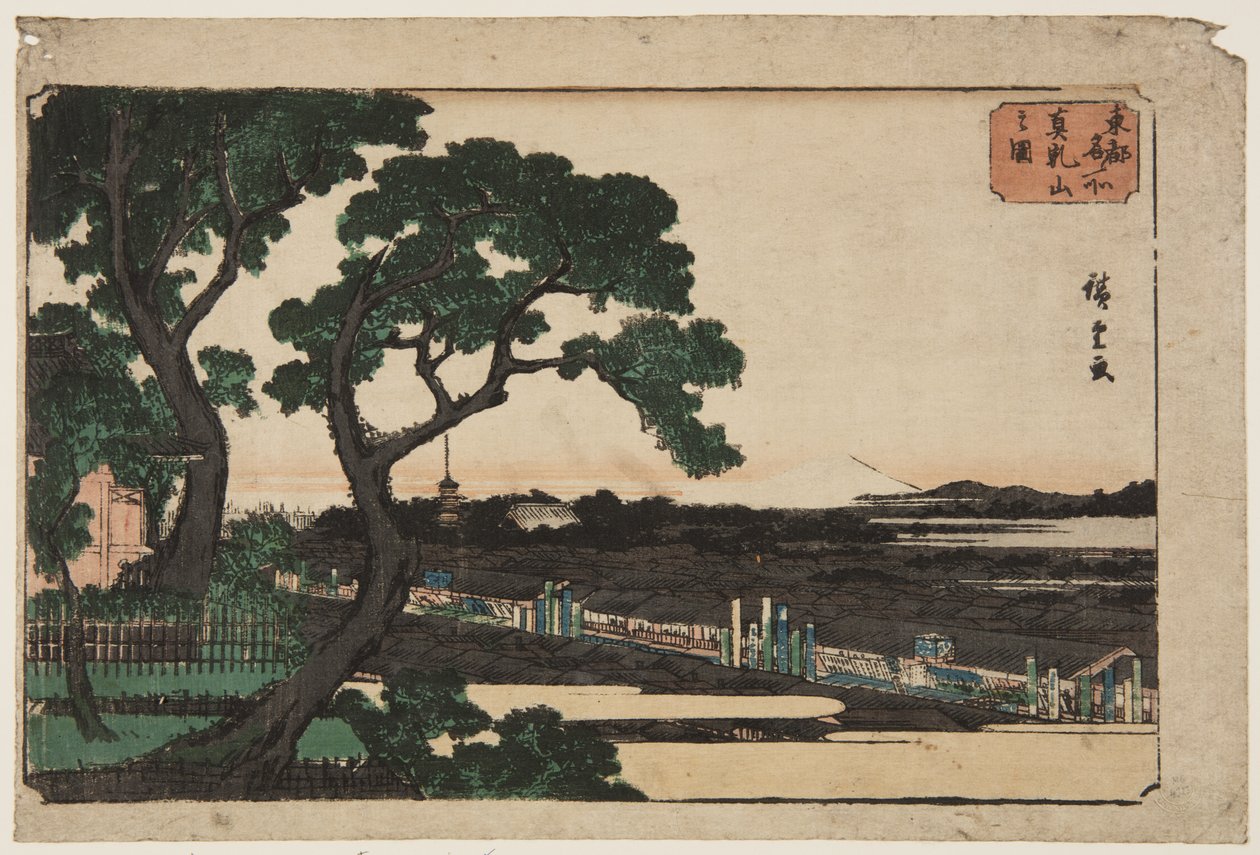 Näkymä Matsuchiyamasta (Matsuchiyaman hahmo) tekijältä Ando or Utagawa Hiroshige