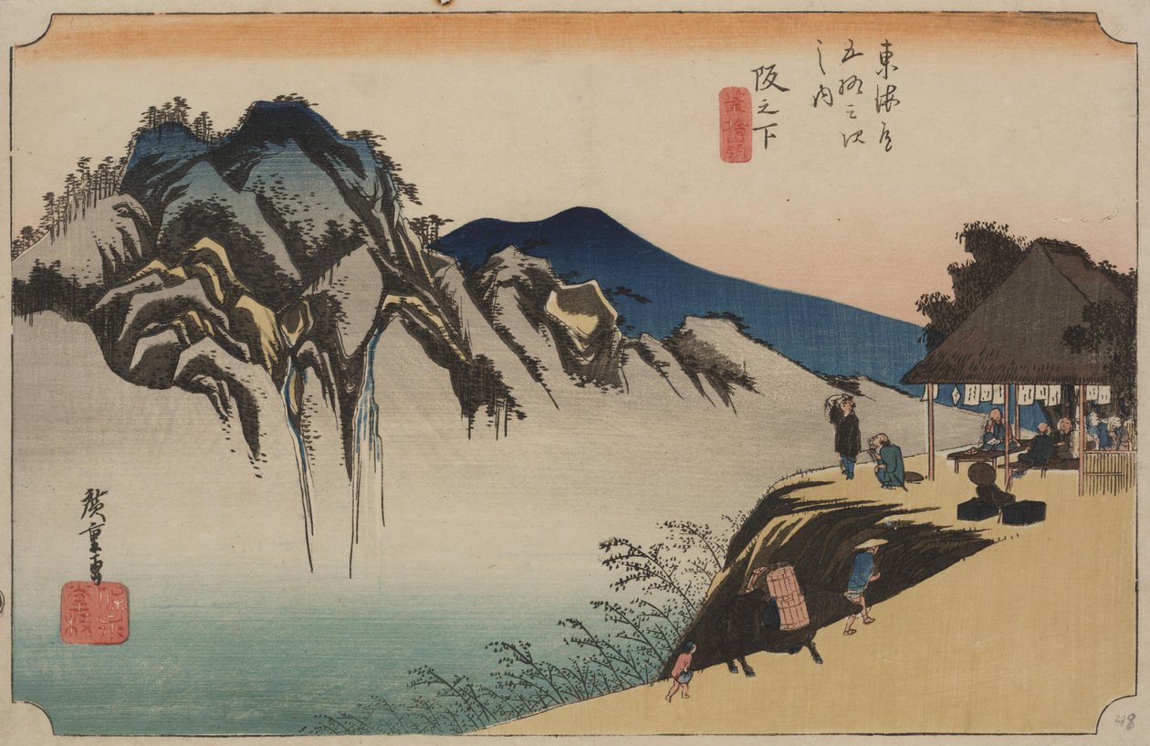 Näkymä Fudesute-vuorelle tekijältä Ando or Utagawa Hiroshige