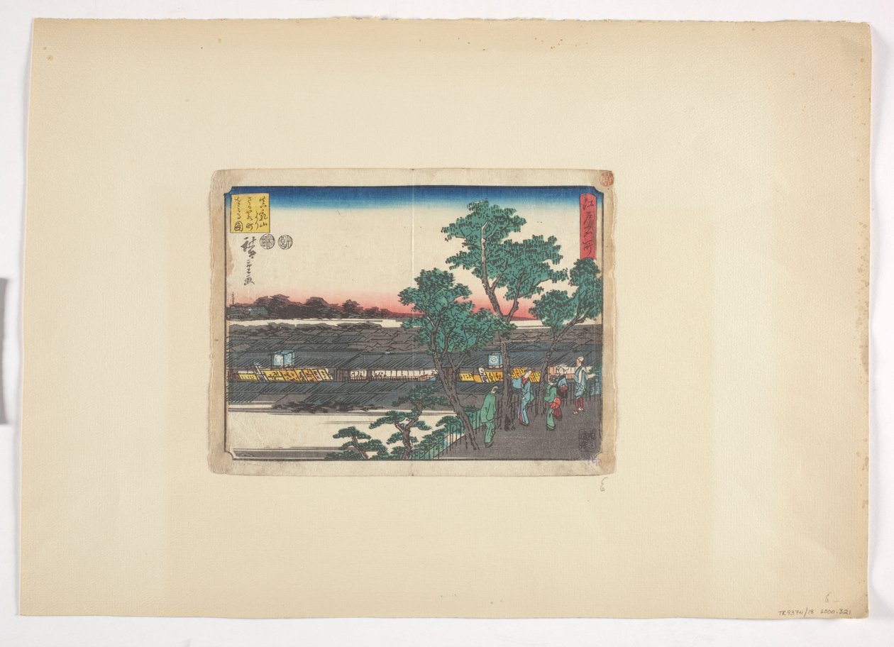 Näkymä Saruwakacholle Matsuchiyamasta (väripuupiirros) tekijältä Ando or Utagawa Hiroshige