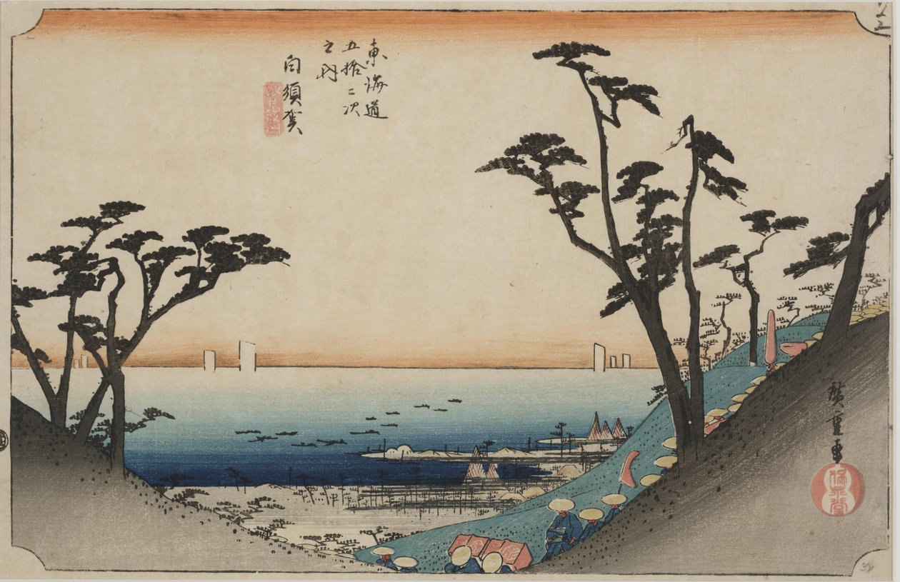 Näkymä Shiomizakasta tekijältä Ando or Utagawa Hiroshige