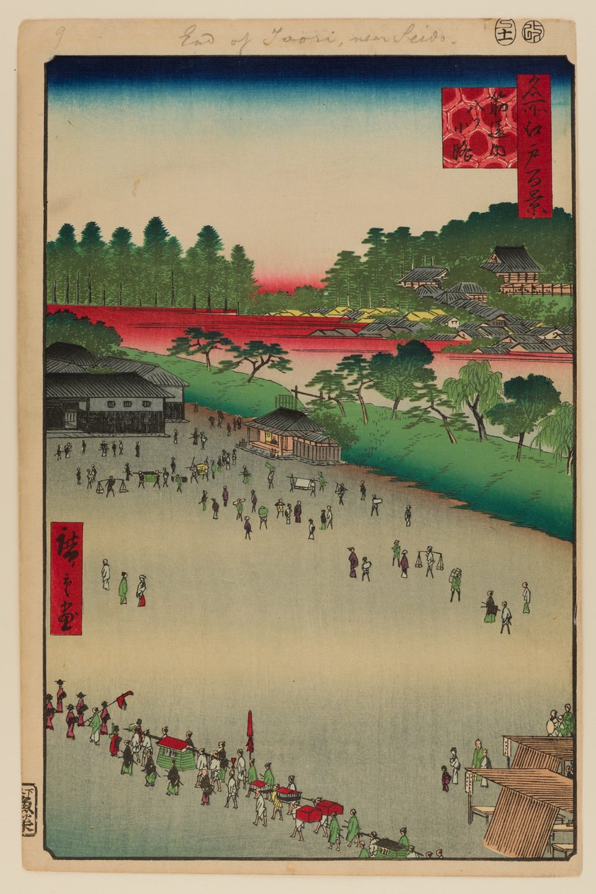 Yatsukoji, Sujikai-portin sisäpuolella tekijältä Ando or Utagawa Hiroshige