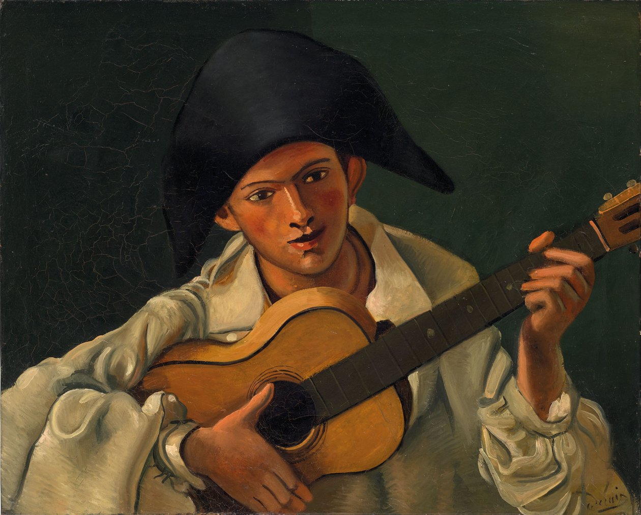 Harlekiini rintakuva kitaran kanssa tekijältä Andre Derain