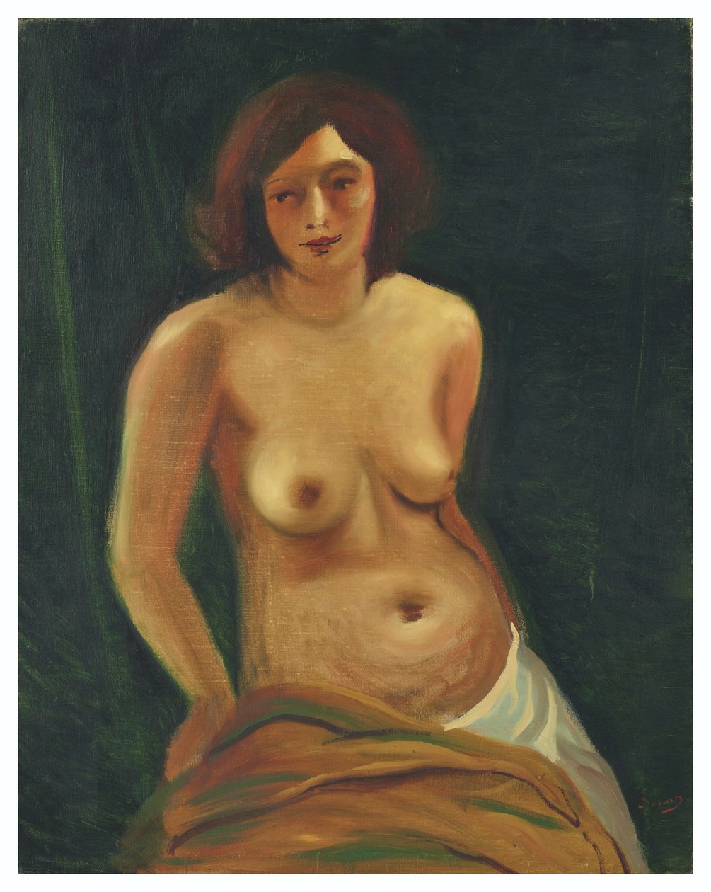 Istuvan, yläosattoman naisen rintakuva tekijältä Andre Derain