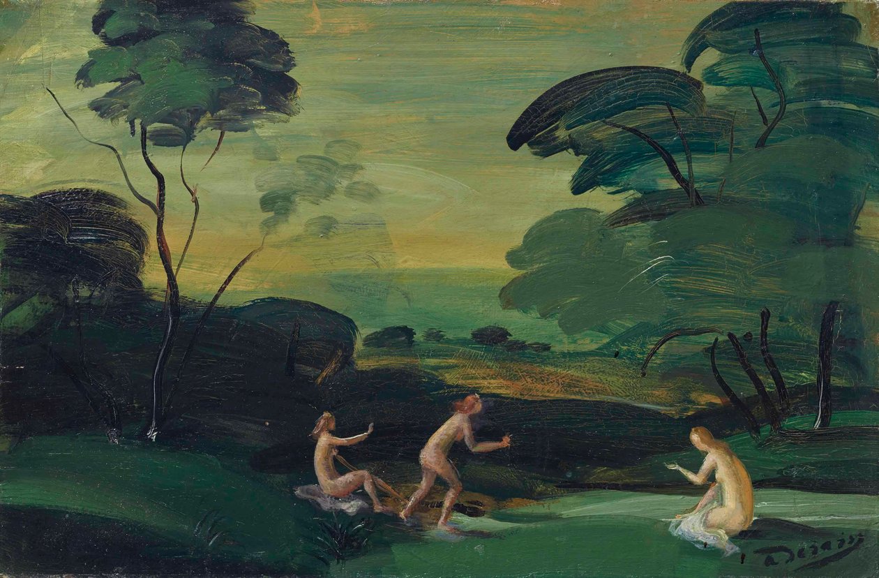 Kolme nymfiä uimassa tekijältä Andre Derain