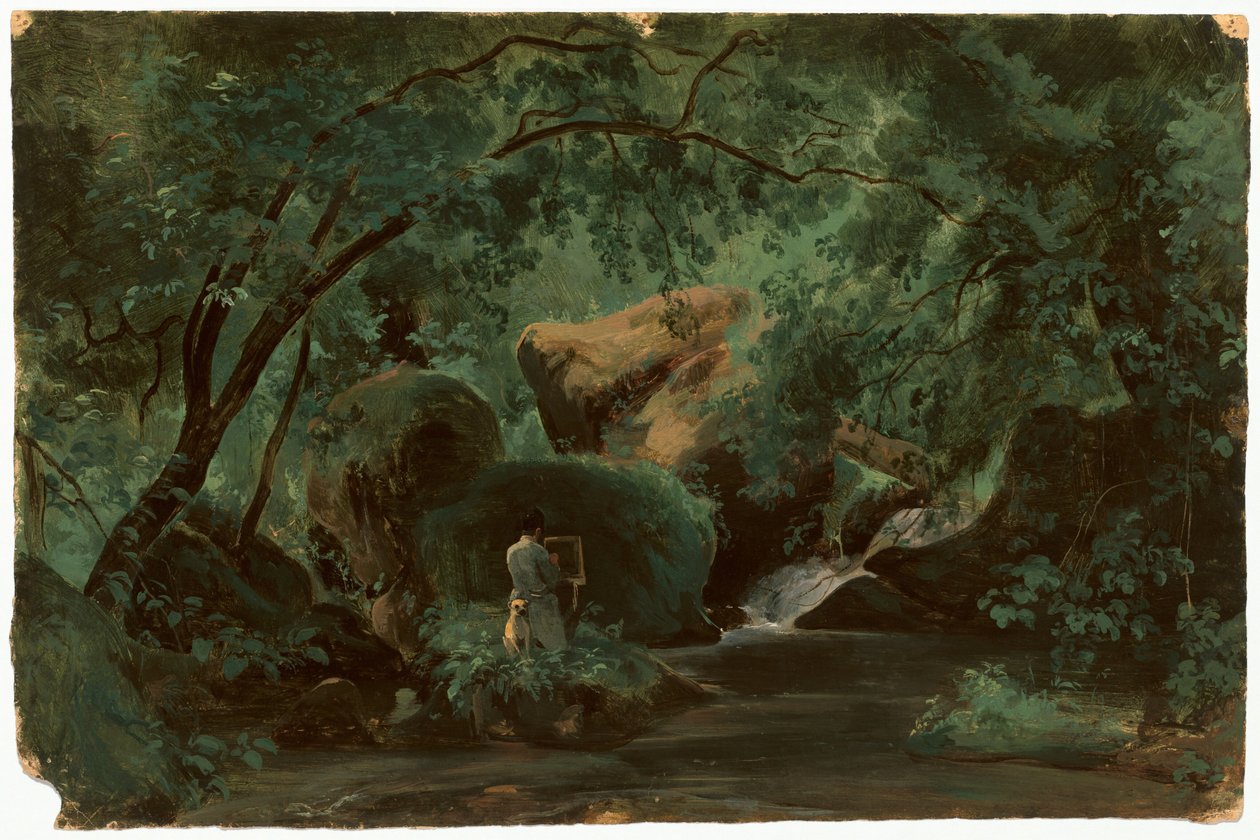Metsäsisustus maalarin kanssa, Civita Castellana, 18251830. tekijältä André Giroux