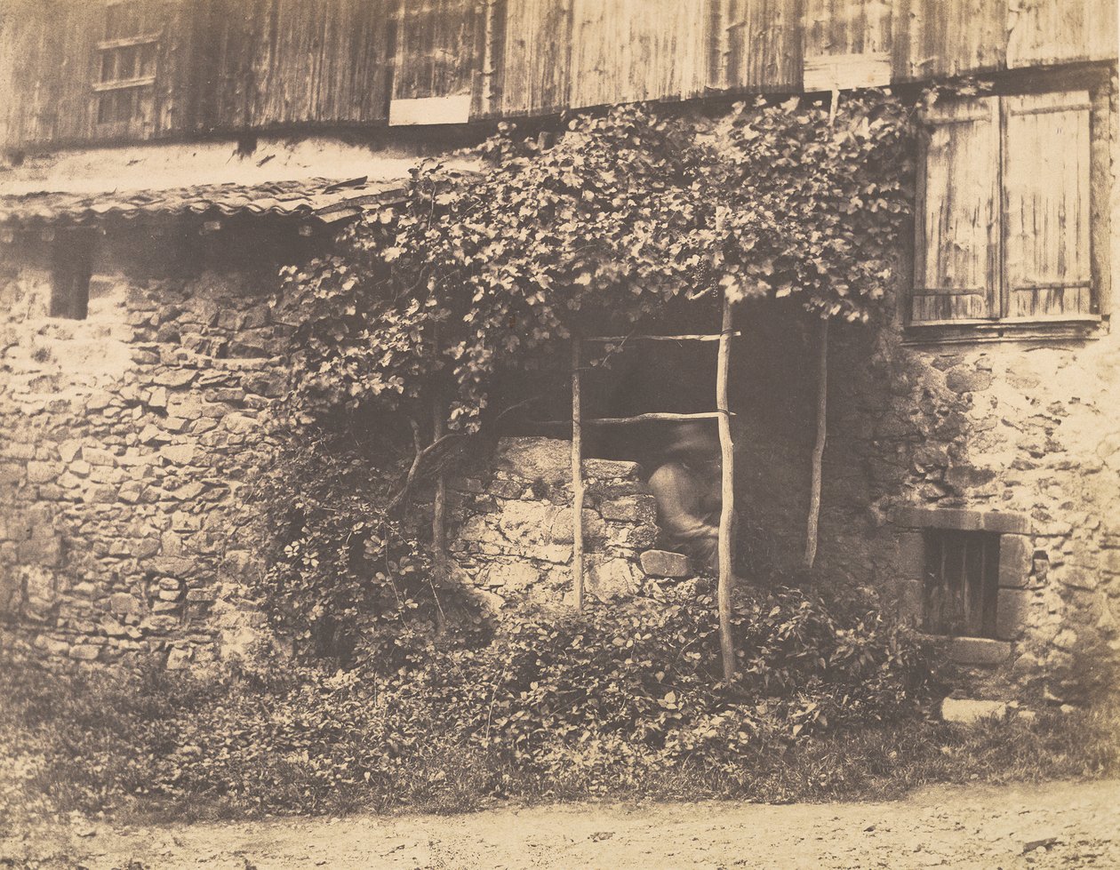 [Rustic Building with Man Under Trellis], n. 1853. tekijältä André Giroux