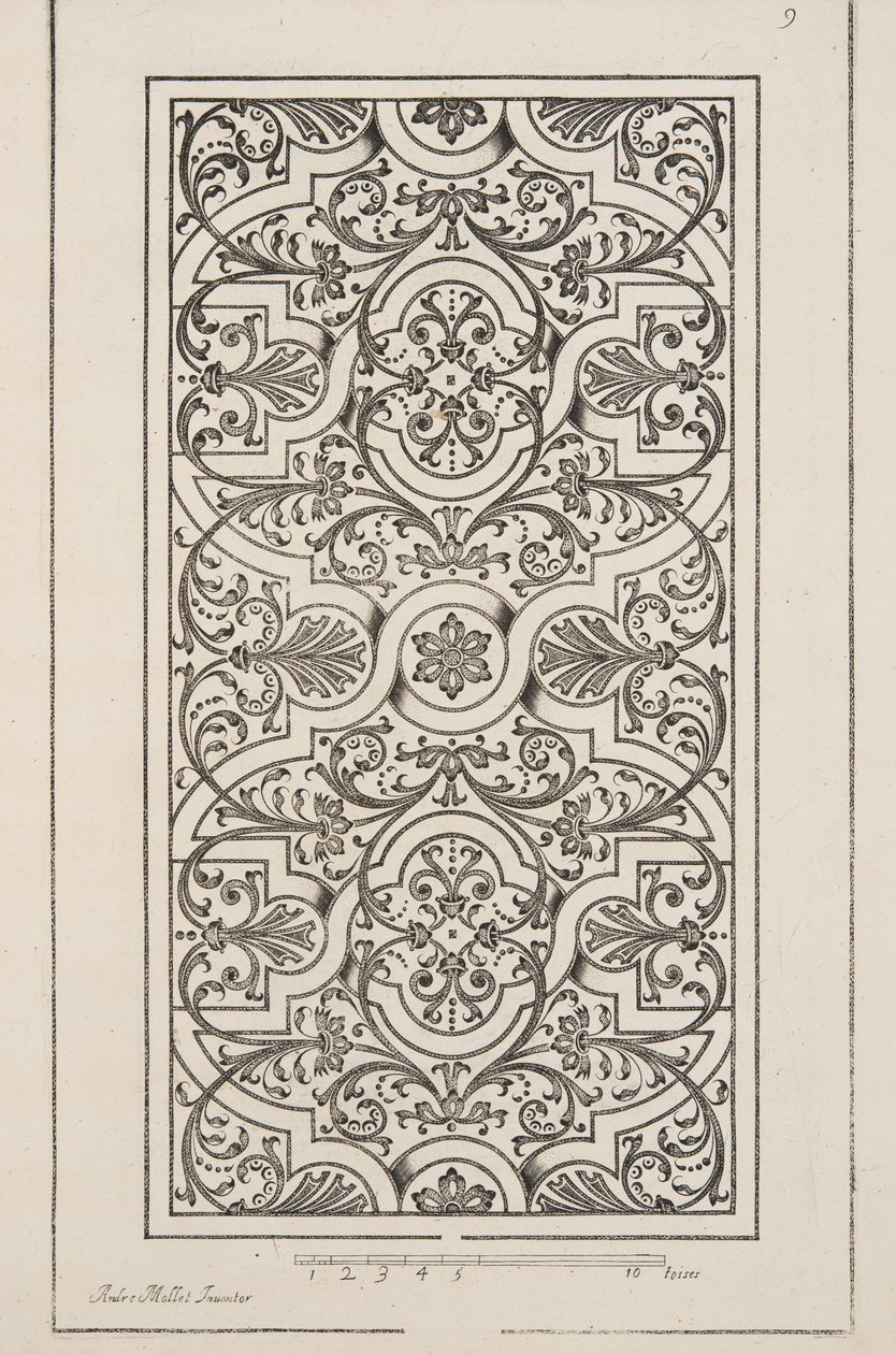 Design for Parterre, Theater des Plans et Jardinages, pub.1652 (kaiverrus) tekijältä André Mollet