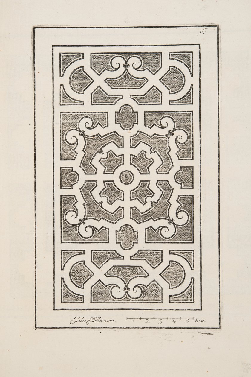 Design for Parterre, Theater des Plans et Jardinages, pub.1652 (kaiverrus) tekijältä André Mollet