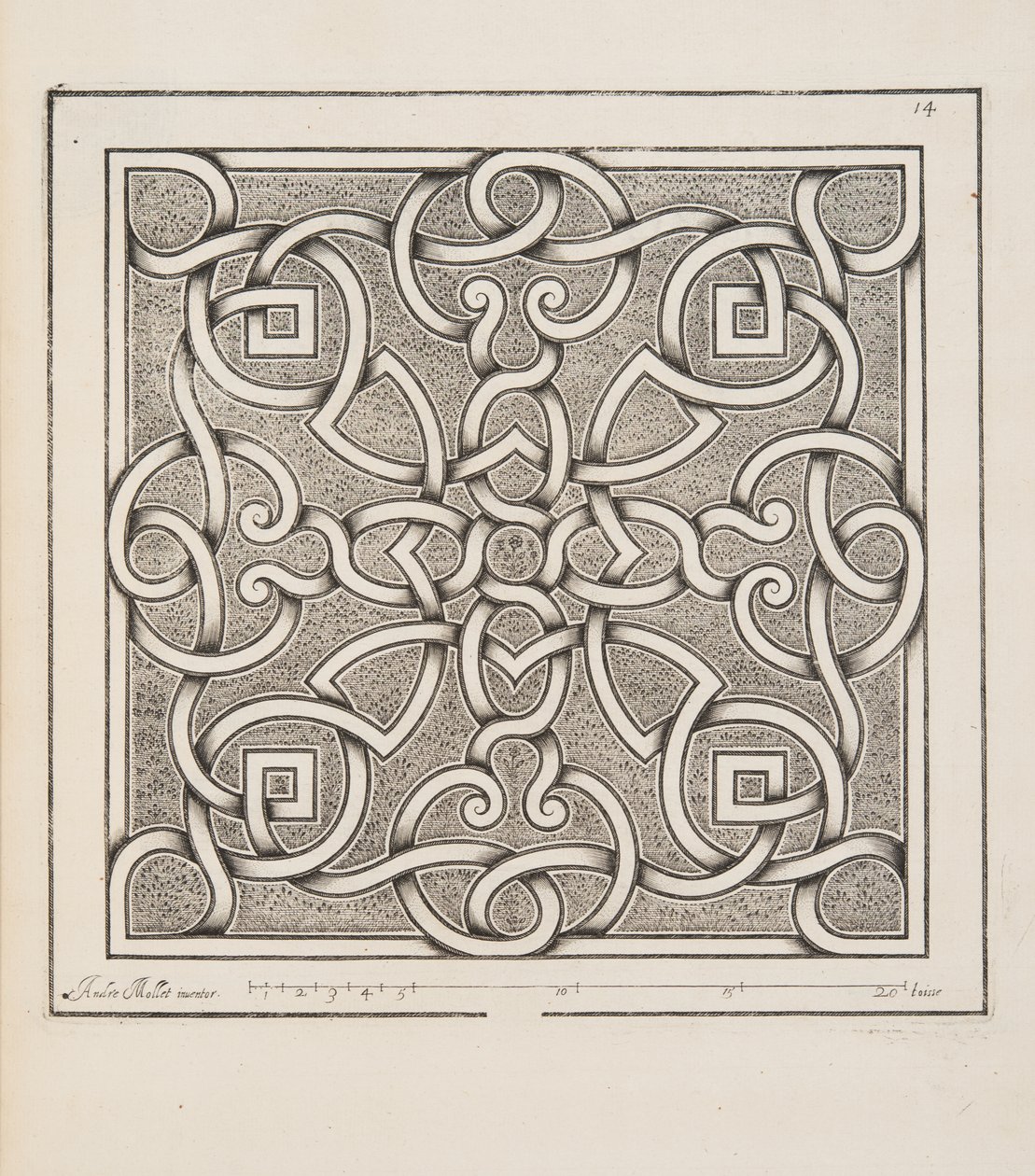 Design for Parterre, Theater des Plans et Jardinages, pub.1652 tekijältä André Mollet