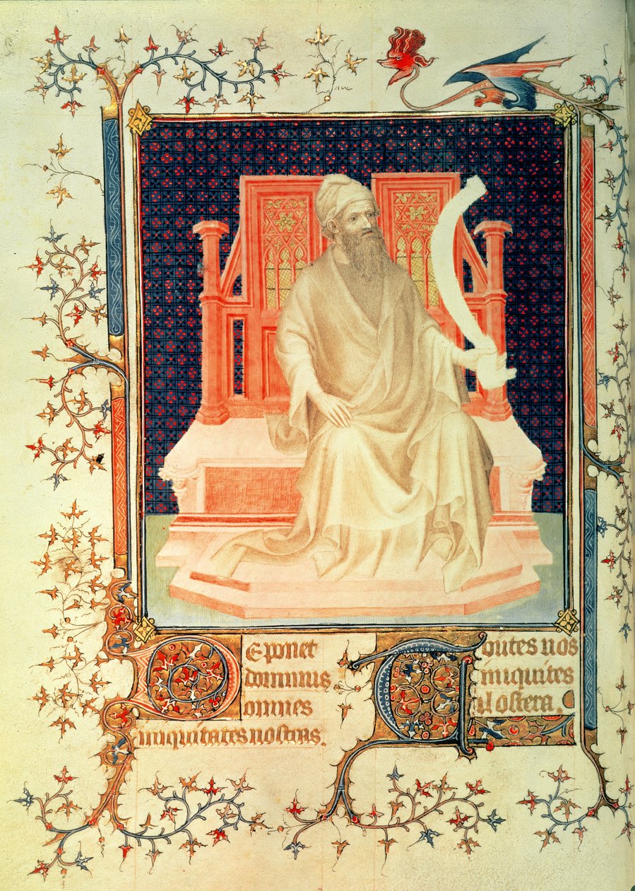 Fr 13091 f.29v Profeetta Miika, Berryn herttuan Jeanin psalttarista, noin 1386. tekijältä Andre Beauneveu