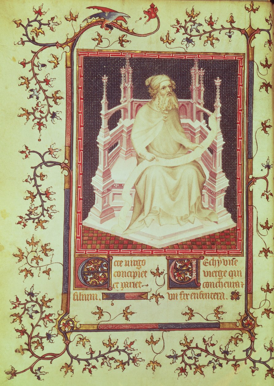 Ms Fr 13091 f.11v Profeetta Isaiah, Jeanin, Berryn herttuan psalteri, n. 1386 tekijältä Andre Beauneveu
