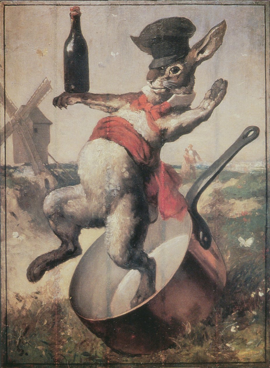 Kabareen kyltti Au Lapin Ketterä, 1875 tekijältä Andre Gill