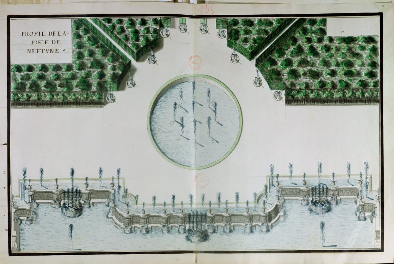Ms 130750 Suunnittelu Piece de Neptune -kappaleelle Versailles