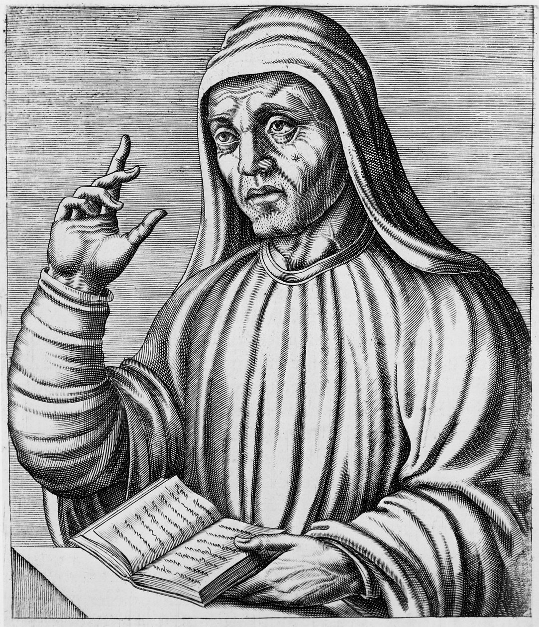 Alcuin of York, Andre Thevetin teoksesta Les Vrais Pourtraits et vies des hommes illustres, 1584 tekijältä Andre Thevet
