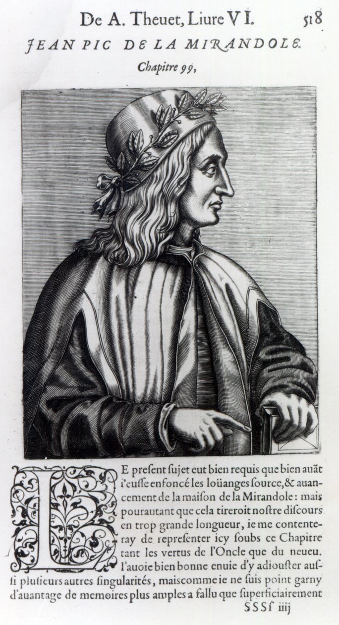 Giovanni Pico della Mirandola, Andre Thevetin teoksesta Les Vrais Pourtraits et vies des hommes illustres, 1584 tekijältä Andre Thevet