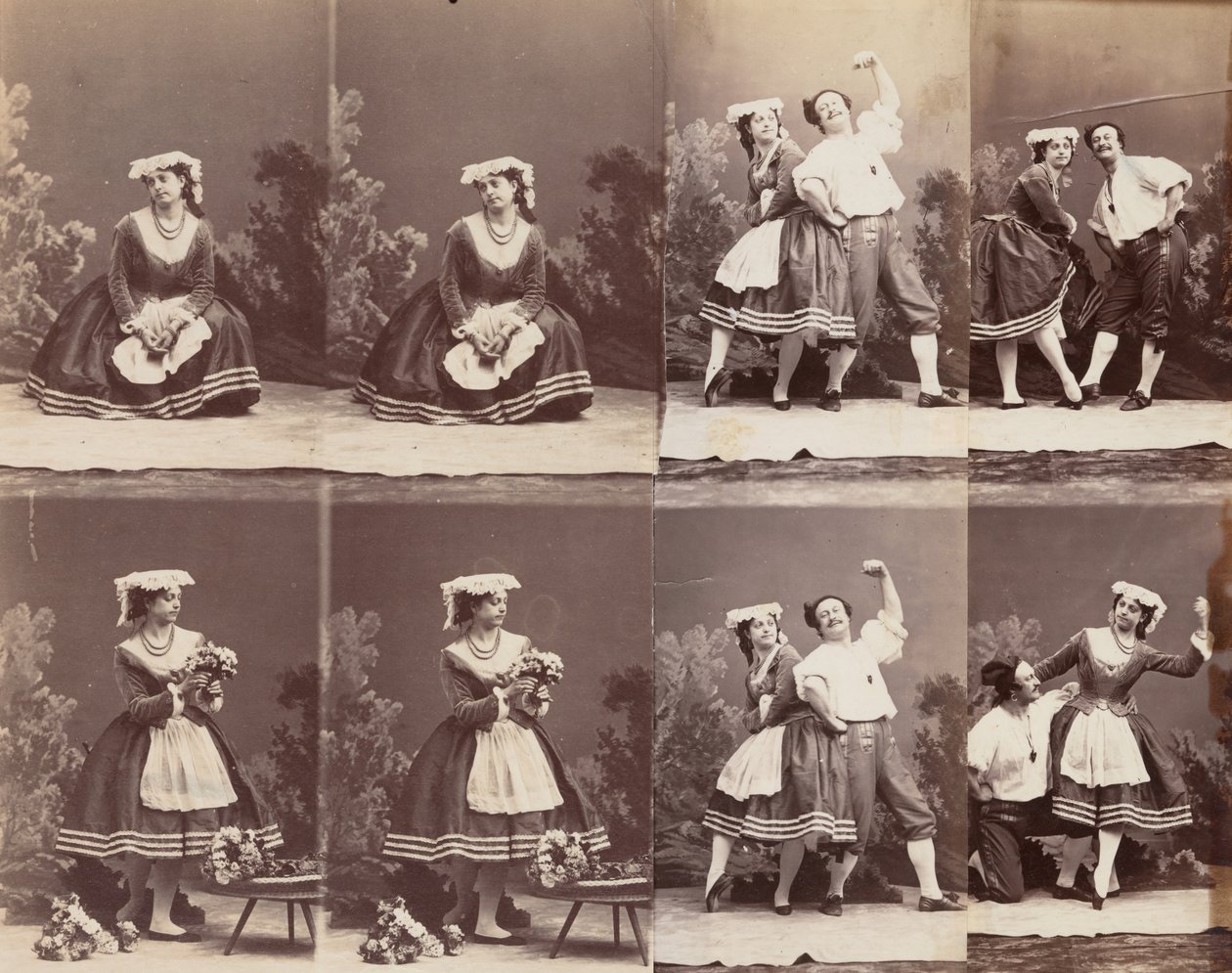 Eugenie Schlosser ja koralli, 1863. tekijältä Andre Adolphe Eugene Disderi