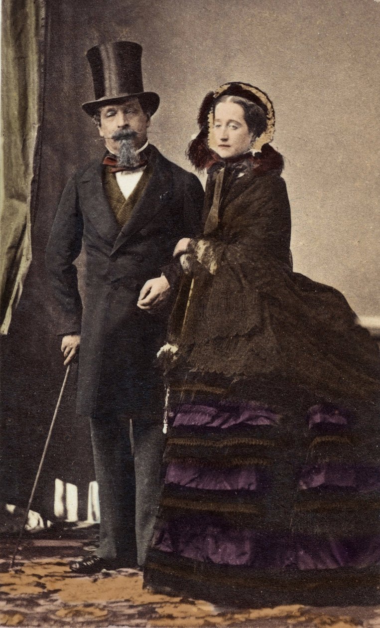 Disderin (1819-1889) Napoleon III ja keisarinna Eugenie - noin 1865 - Digitaalinen väritys tekijältä Andre Adolphe Eugene Disderi