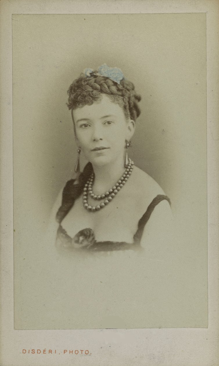 Cora Pearlin muotokuva 1836-1886, noin 1865. tekijältä Andre Adolphe Eugene Disderi