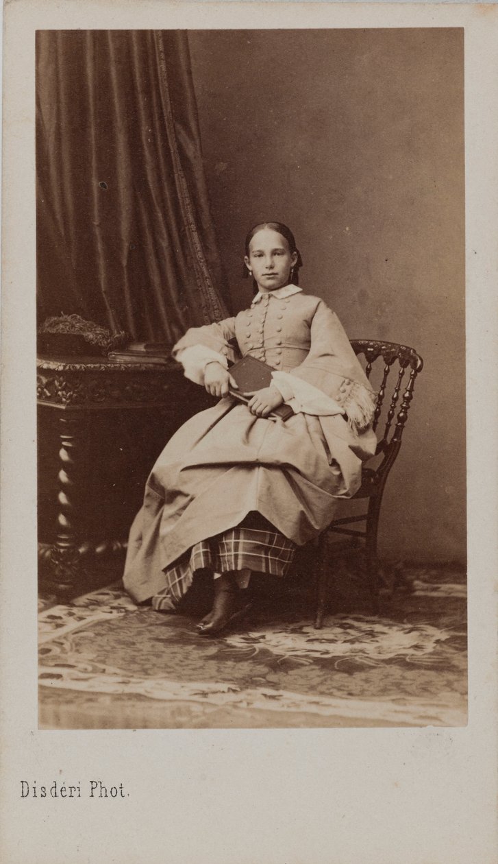 Leuchtenbergin prinsessa Eugenia Maximilianovnan muotokuva 1845-1925, noin 1865. tekijältä Andre Adolphe Eugene Disderi